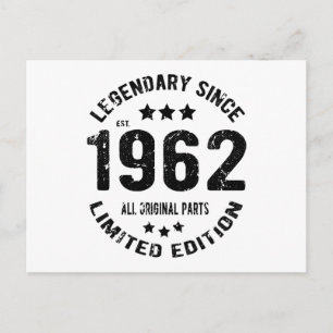 1962 Vintager Geburtstag Postkarte