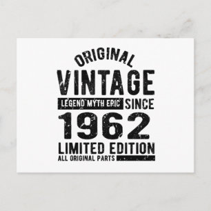 1962 Vintager Geburtstag Postkarte