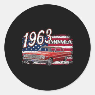 1963 63 Impala Lowrider Ss 4. Juli Amerikanisch Runder Aufkleber
