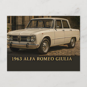1963 Alfa Romeo Giulia Klassischer italienischer S Postkarte