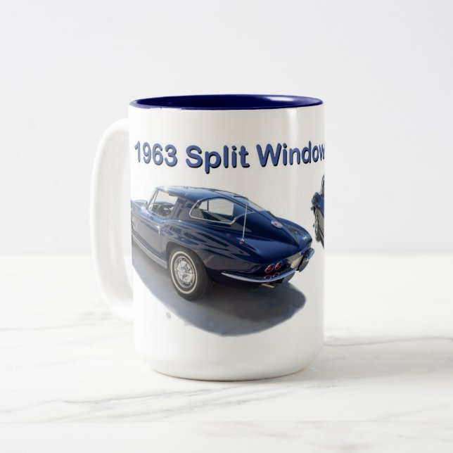 1963 Chevrolet Split Window Corvette Zweifarbige Tasse (Vorderseite Links)