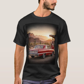 1963 Chevy Impala SS Wüsten-Tankstellen-T-Shirt T-Shirt