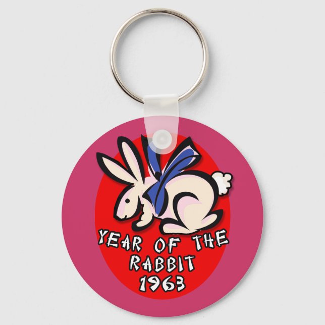 1963 Jahr der Kaninchenbekleidung und -geschenke Schlüsselanhänger (Vorderseite)