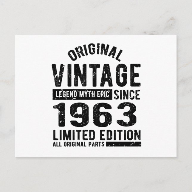 1963 Vintager Geburtstag Postkarte (Vorderseite)