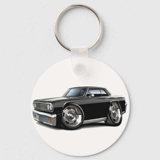 1964 Chevelle Black Car Schlüsselanhänger (Vorderseite)