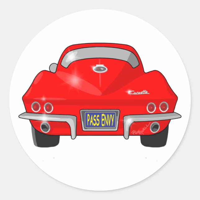 1964 Chevrolet Corvette Stingray Runder Aufkleber (Vorderseite)