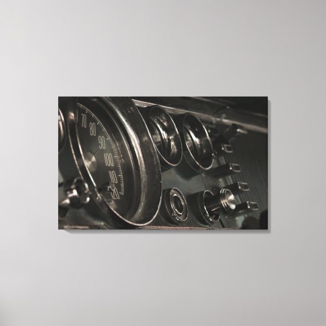 1964 Chrysler New Yorker Dashboard Canvas Print Leinwanddruck (Vorderseite)