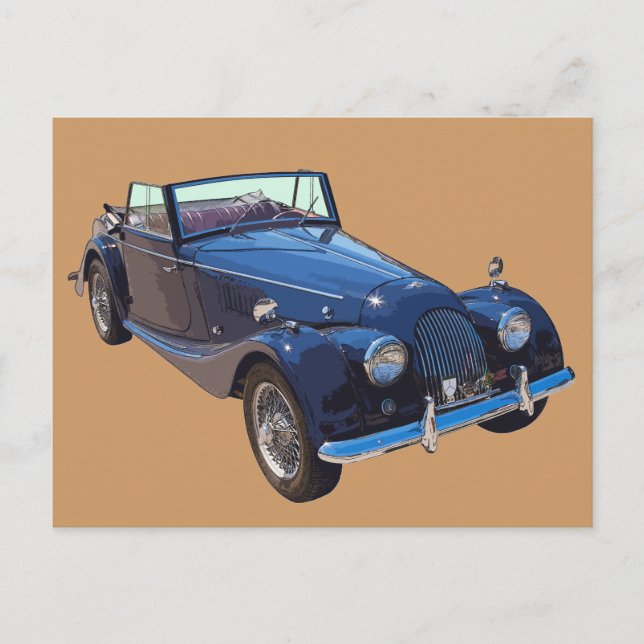 1964 Morgan Plus 4 Cabrio-Sportwagen Postkarte (Vorderseite)