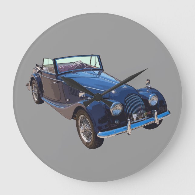 1964 Morgan Plus 4 Convertible Sports Car Große Wanduhr (Vorderseite)