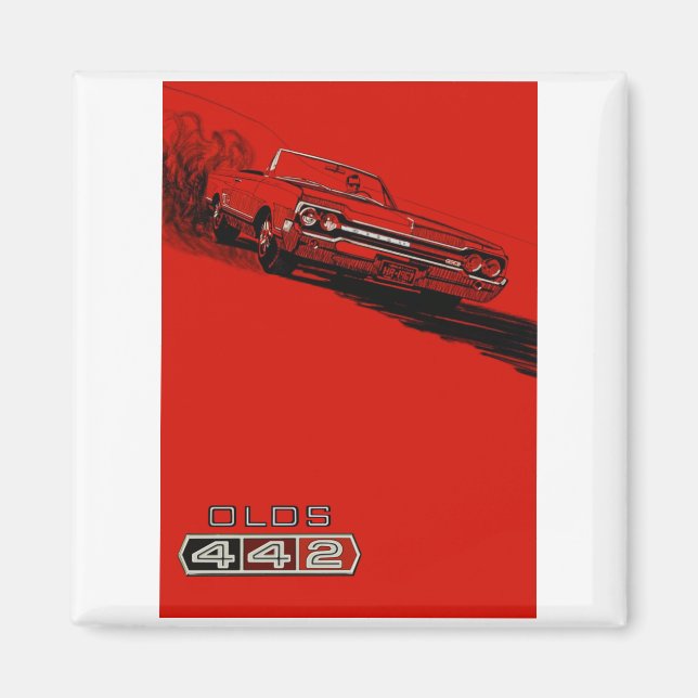 1964 Oldsmobile 442 poster reproduction Magnet (Vorne)