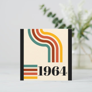 1964 Retro Stripe Vintage Poster Einladung