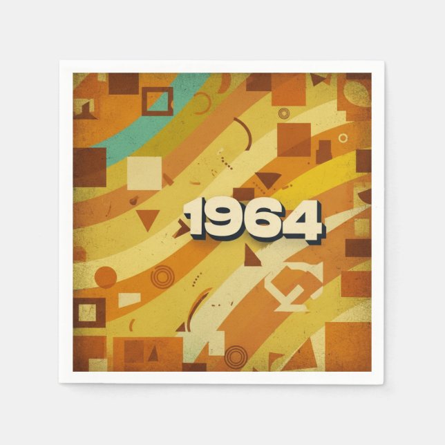 1964 - Retro Vintager 60er Geometric Design - Serviette (Vorderseite)