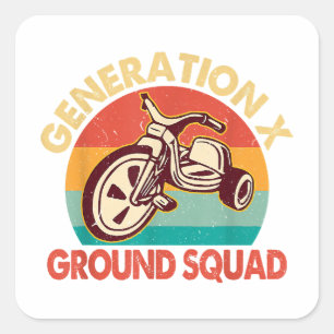 1965-1980 Generation Gen X Generation X Bodentrupp Quadratischer Aufkleber