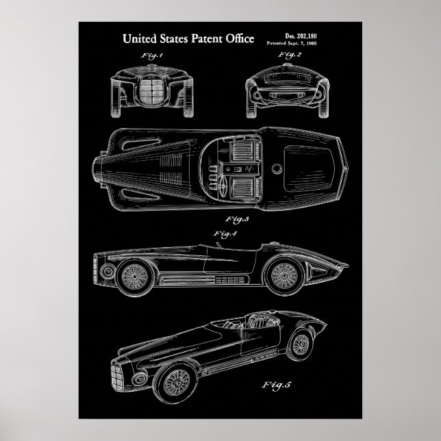 1965 Art des klassischen Autos Poster (Vorne)