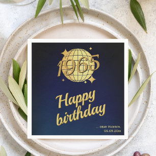 1965 geboren 60. Geburtstag goldene festliche Serv Serviette