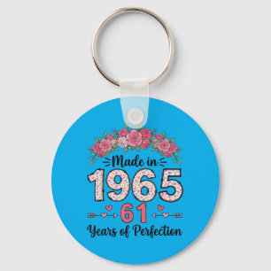 1965 Hergestellt Florale Geschenke zum 61. Geburts Schlüsselanhänger
