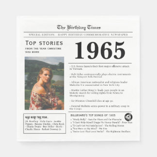 1965 Newspaper Birthday Trivia Serviette