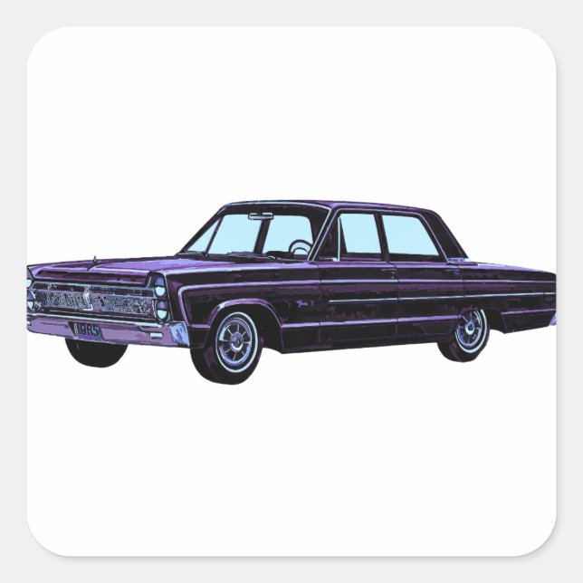 1965 Plymouth Fury I Quadratischer Aufkleber (Vorderseite)