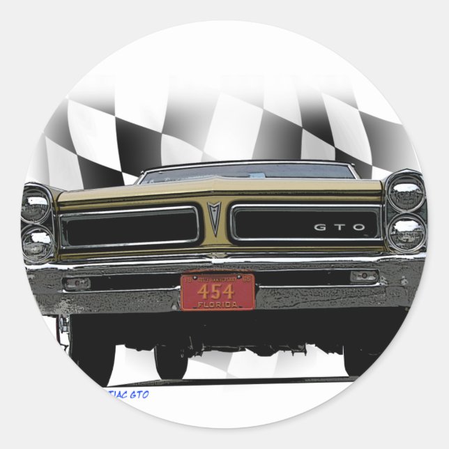 1965 Pontiac GTO Runder Aufkleber (Vorderseite)