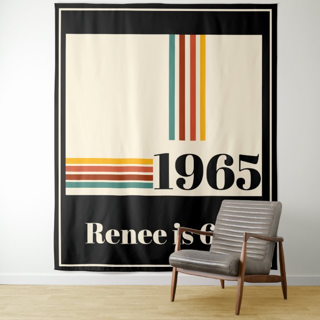1965 Retro Stripe Vintage Poster 60. Geburtstag Wandteppich (Beispiel)