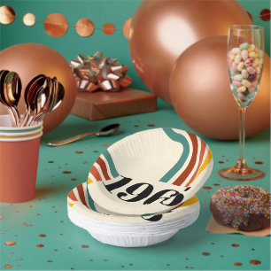 1965 Retro Stripe Vintage Poster Pappteller