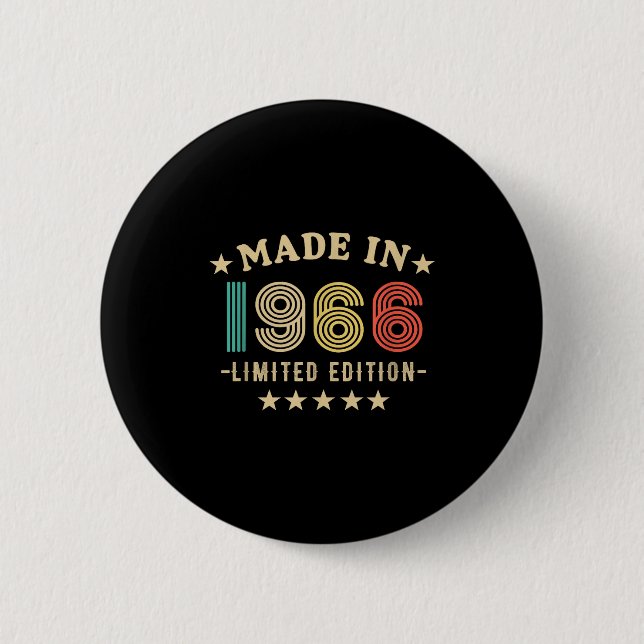 1966 60th Birthday,funny Retro 2026 Gift Him,dad,f Button (Vorderseite)