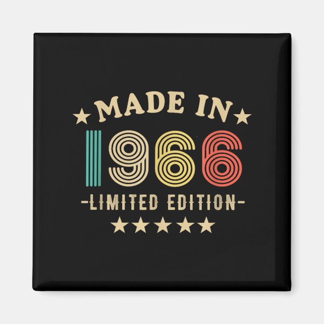 1966 60th Birthday,funny Retro 2026 Gift Him,dad,f Magnet (Vorne)