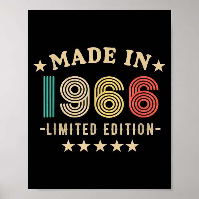 1966 60th Birthday,funny Retro 2026 Gift Him,dad,f Poster (Vorne)