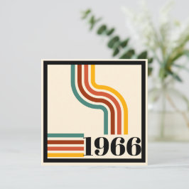 1966 60th Birthday Retro Stripe Vintage  Einladung
