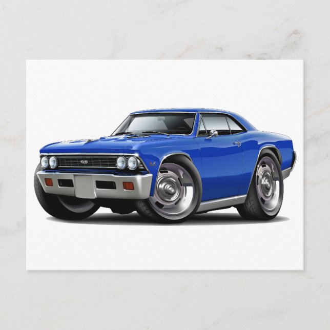 1966 Chevelle Blue Car Postkarte (Vorderseite)