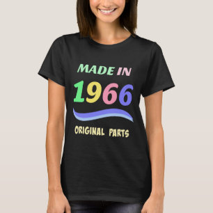 1966 hergestellt, buntes Textdesign T-Shirt