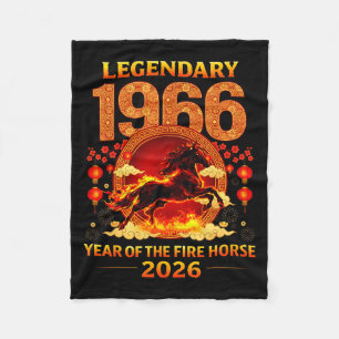 1966 Jahr des Feuerpferds 60. Geburtstag Chinesisc Fleecedecke
