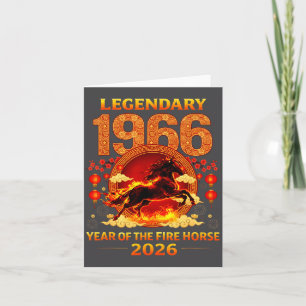 1966 Jahr des Feuerpferds 60. Geburtstag Chinesisc Karte