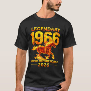 1966 Jahr Feuerpferd 60. Kunstwerk T-Shirt