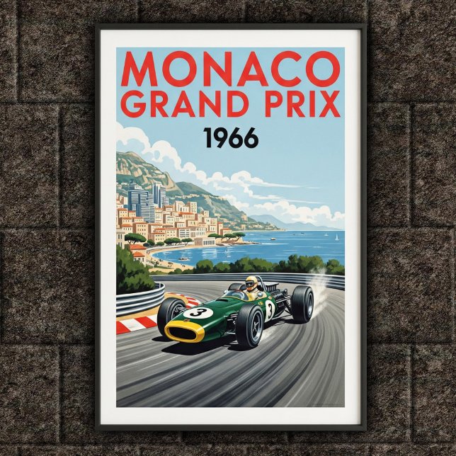 1966 Monaco Grand Prix Vintag Wall Poster (Von Creator hochgeladen)