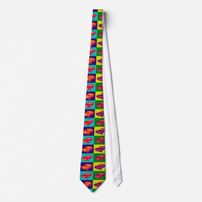 1966 Pontiac Lemans Car Pop Art Krawatte (Vorderseite)