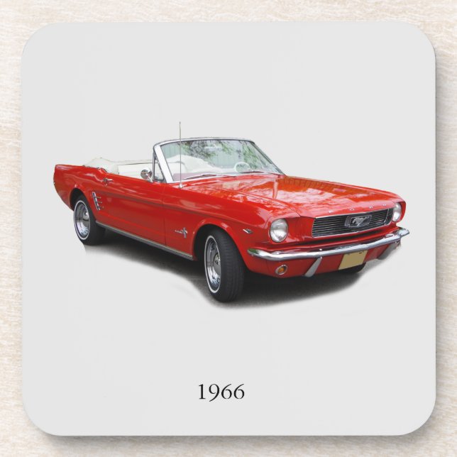 1966 Red Convertible Untersetzer Set (Vorderseite)
