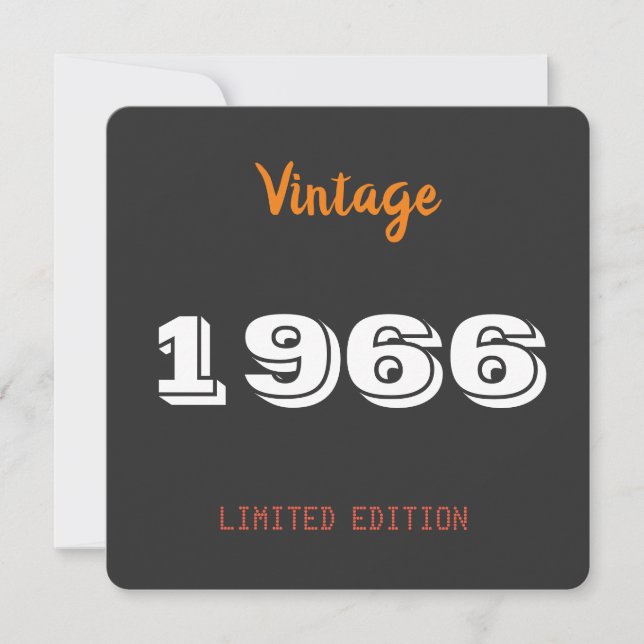 1966 Vintage 60th Birthday Invitation Personalized Einladung (Vorderseite)