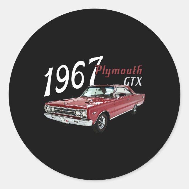 1967 67 GTX 4. Juli Amerikaner Runder Aufkleber (Vorderseite)