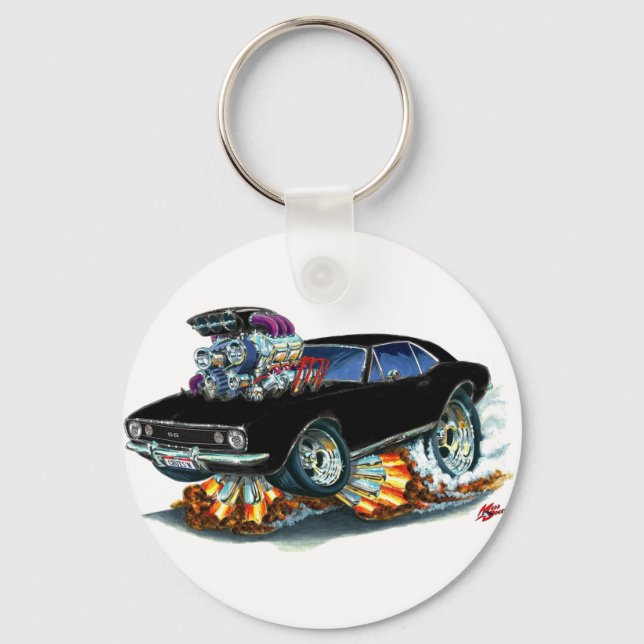 1967 Camaro SS Black Car Schlüsselanhänger (Vorderseite)