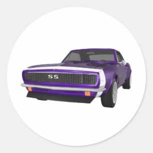 1967 Camaro SS: Lila Finish: 3D-Modell: Runder Aufkleber