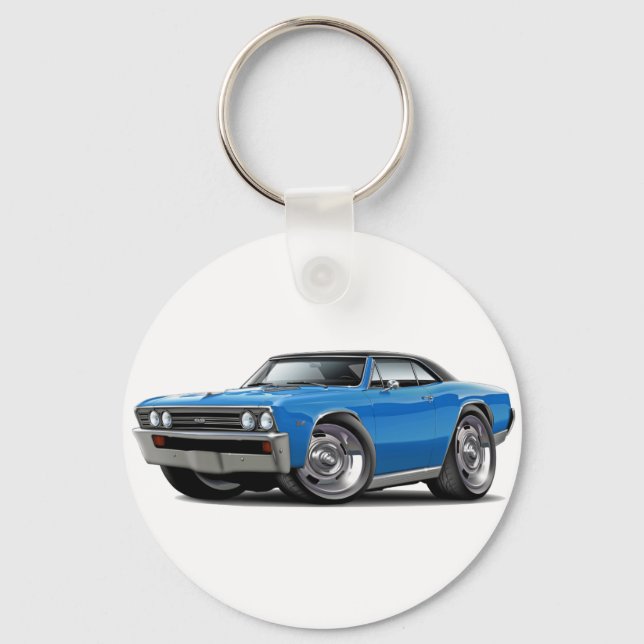 1967 Chevelle Blue Black Top Schlüsselanhänger (Vorderseite)