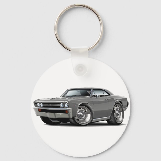 1967 Chevelle Gray Car Schlüsselanhänger (Vorderseite)