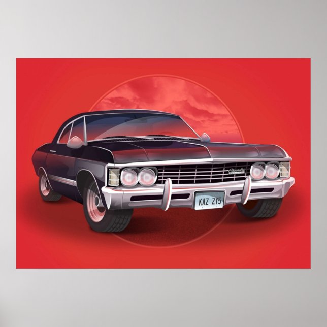 1967 Chevorlet Impala Supernatural TV SHow Poster (Vorne)