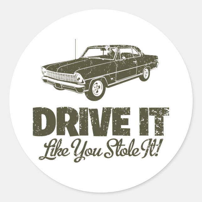 1967 Chevrolet Nova SS Runder Aufkleber (Vorderseite)