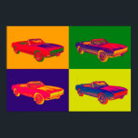 1967 Chevy Camaro RS Convertible Pop Art Poster<br><div class="desc">1967 Chevy Camaro RS Convertible Muscle Car Pop Art image</div>