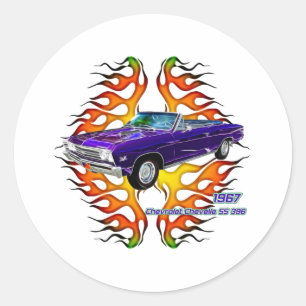 1967 Chevy Chevelle von Fraktal T-Shirts(TM) Runder Aufkleber