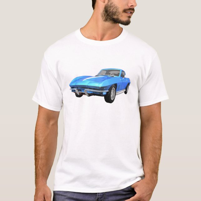 1967 Corvette Sports Car: Blue Finish: T-Shirt (Vorderseite)