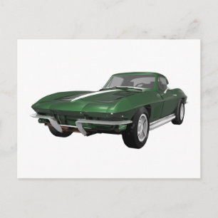 1967 Corvette Sports Car: Green Finish: Postkarte