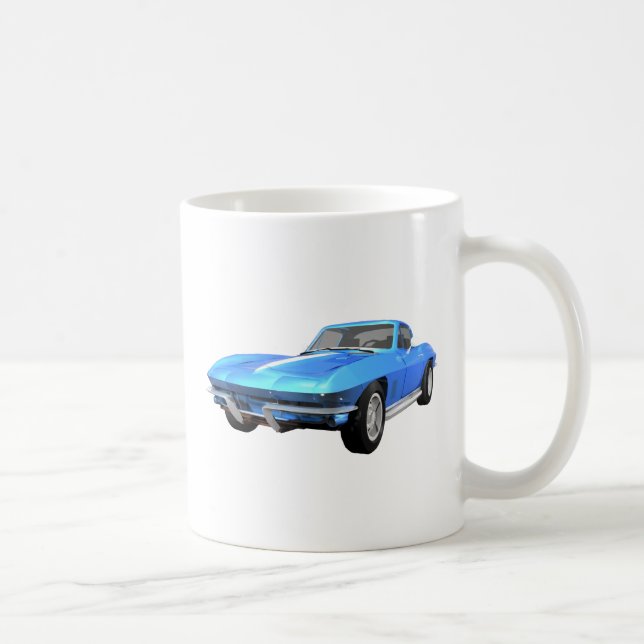 1967 Corvette Sportwagen: Blau: Kaffeetasse (Rechts)